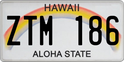 HI license plate ZTM186