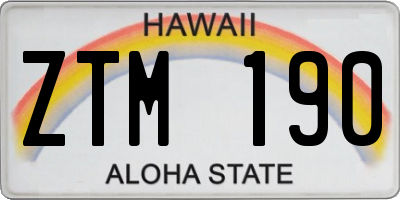 HI license plate ZTM190
