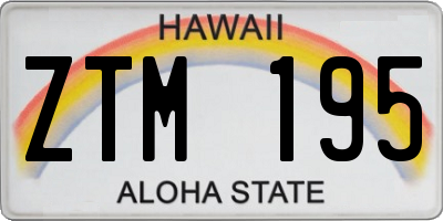 HI license plate ZTM195