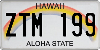 HI license plate ZTM199