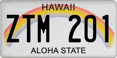 HI license plate ZTM201
