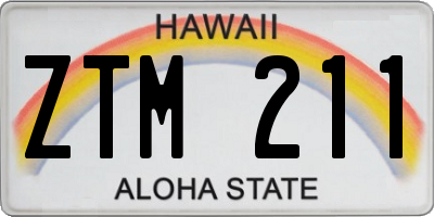 HI license plate ZTM211