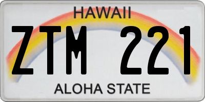 HI license plate ZTM221