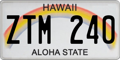 HI license plate ZTM240