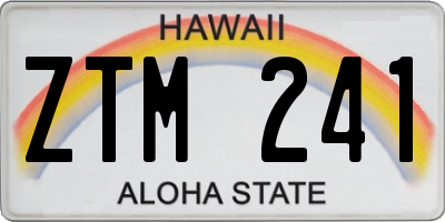 HI license plate ZTM241