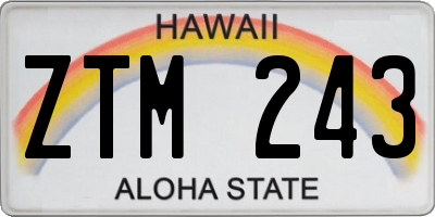 HI license plate ZTM243
