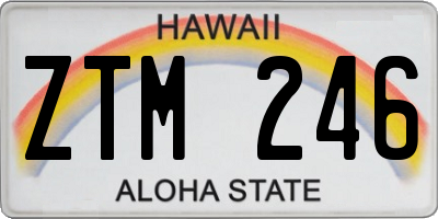 HI license plate ZTM246