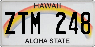 HI license plate ZTM248