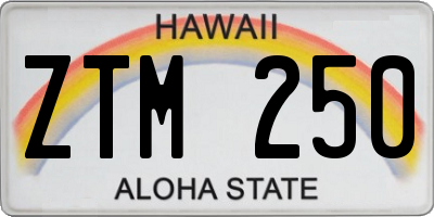 HI license plate ZTM250