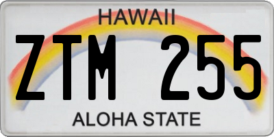 HI license plate ZTM255