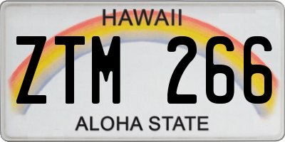 HI license plate ZTM266