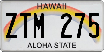 HI license plate ZTM275