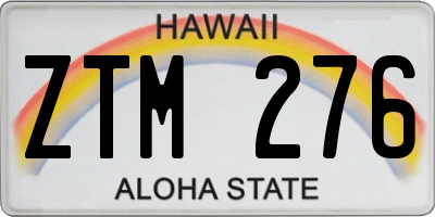 HI license plate ZTM276