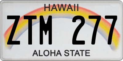 HI license plate ZTM277