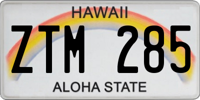 HI license plate ZTM285
