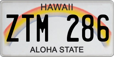 HI license plate ZTM286