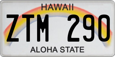HI license plate ZTM290