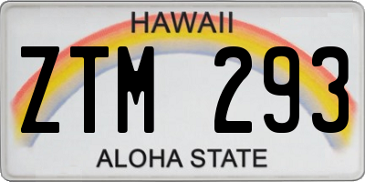 HI license plate ZTM293