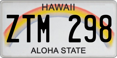 HI license plate ZTM298