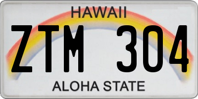 HI license plate ZTM304