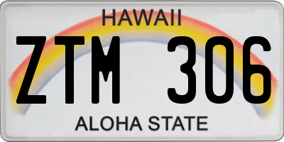 HI license plate ZTM306