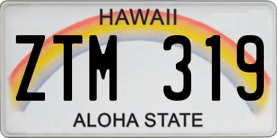 HI license plate ZTM319