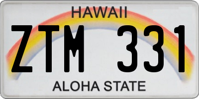 HI license plate ZTM331