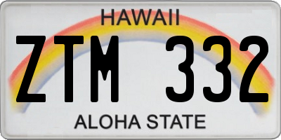 HI license plate ZTM332
