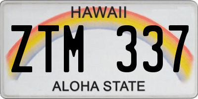 HI license plate ZTM337