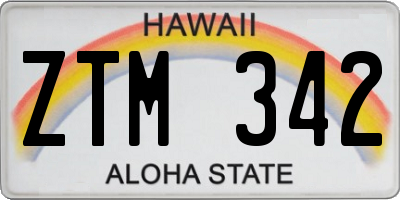 HI license plate ZTM342