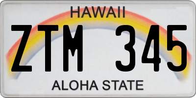 HI license plate ZTM345