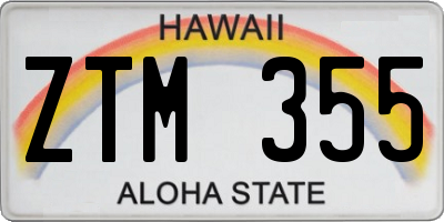 HI license plate ZTM355