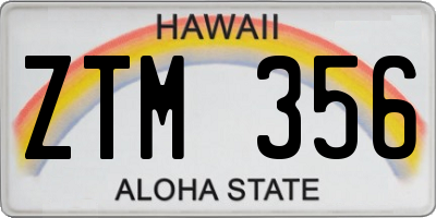 HI license plate ZTM356