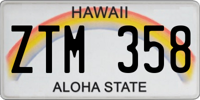 HI license plate ZTM358