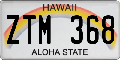 HI license plate ZTM368