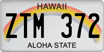 HI license plate ZTM372