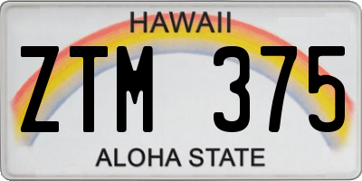 HI license plate ZTM375