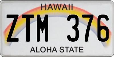 HI license plate ZTM376
