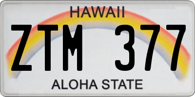 HI license plate ZTM377