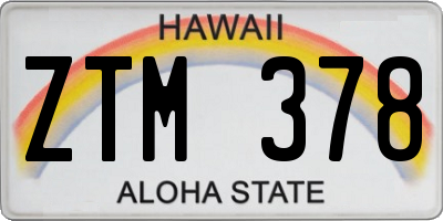 HI license plate ZTM378