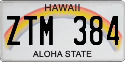 HI license plate ZTM384