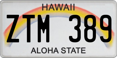 HI license plate ZTM389