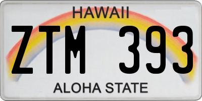 HI license plate ZTM393