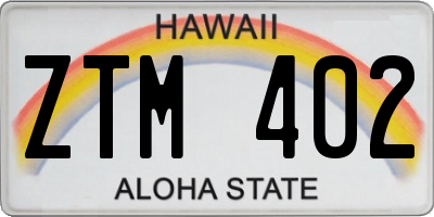 HI license plate ZTM402
