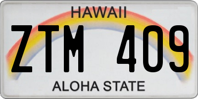 HI license plate ZTM409