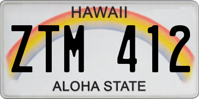 HI license plate ZTM412