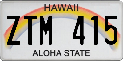 HI license plate ZTM415
