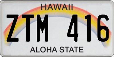 HI license plate ZTM416