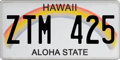 HI license plate ZTM425