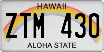 HI license plate ZTM430